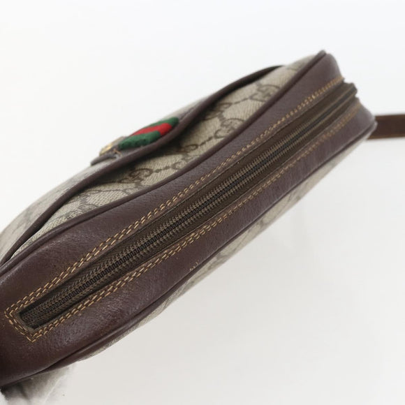 GUCCI GG Supreme Web Sherry Line Bag PVC Beige Red Green 116 02 089 Auth 157158