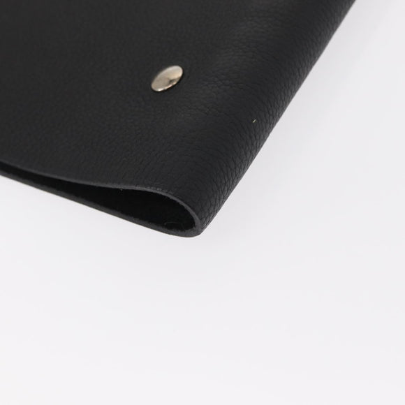 HERMES Yuris MM Note Cover Leather Black Auth 157160V