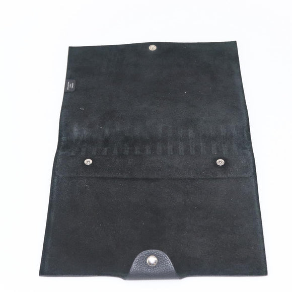 HERMES Yuris MM Note Cover Leather Black Auth 157160V
