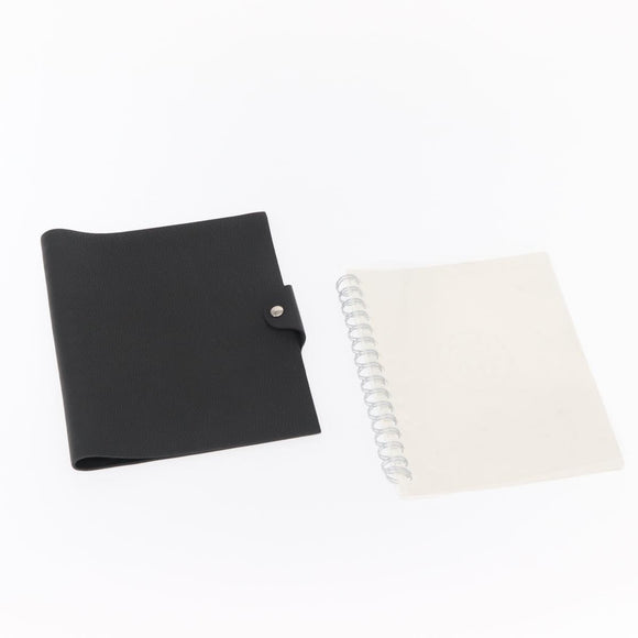 HERMES Yuris MM Note Cover Leather Black Auth 157160V