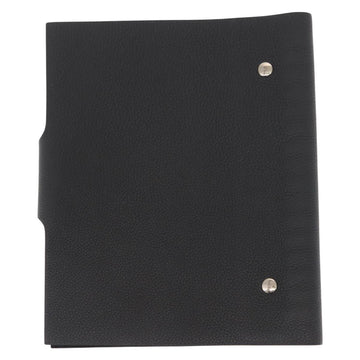 HERMES Yuris MM Note Cover Leather Black Auth 157160V - 0