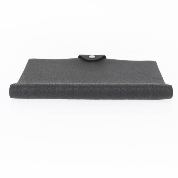HERMES Yuris MM Note Cover Leather Black Auth 157160V