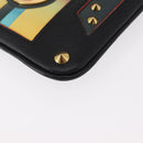 MCM Shoulder Bag Leather Black Gold Auth 157161V-10