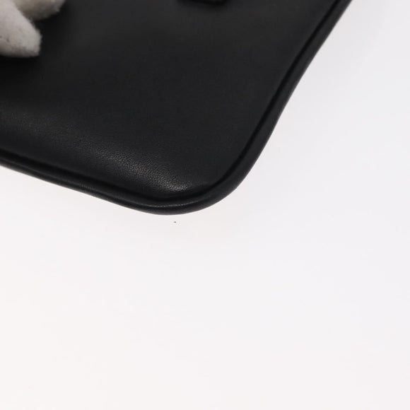 MCM Shoulder Bag Leather Black Gold Auth 157161V