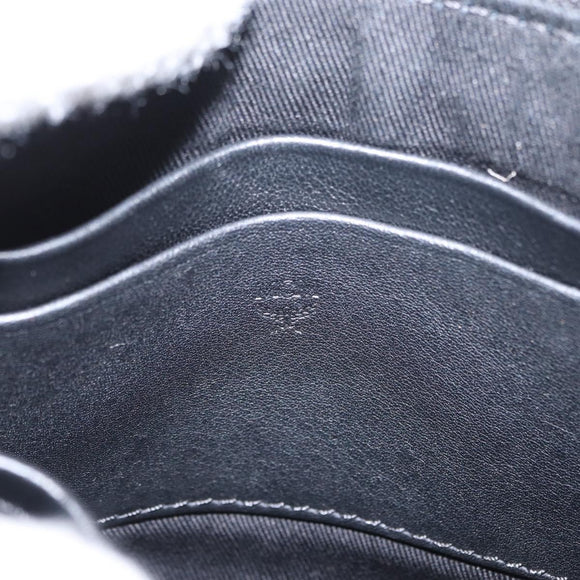 MCM Shoulder Bag Leather Black Gold Auth 157161V