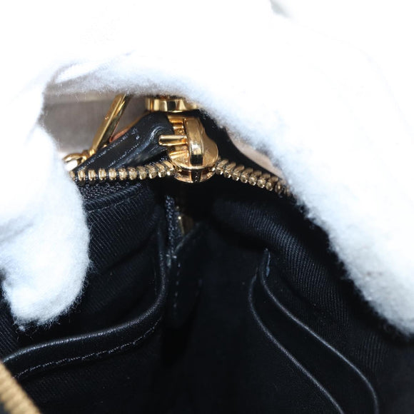 MCM Shoulder Bag Leather Black Gold Auth 157161V