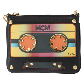 MCM Shoulder Bag Leather Black Gold Auth 157161V - 0