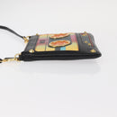 MCM Shoulder Bag Leather Black Gold Auth 157161V-5