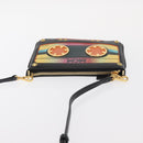 MCM Shoulder Bag Leather Black Gold Auth 157161V-6