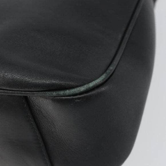 GUCCI Bamboo Shoulder Bag Leather Black Gold 001 1638 2058 Auth 157162