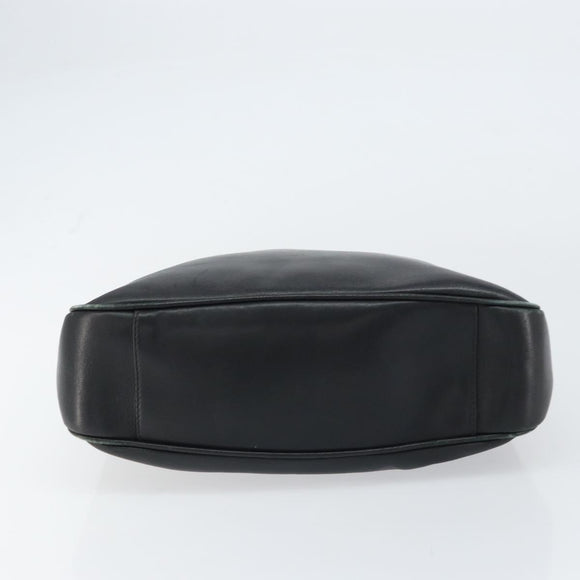 GUCCI Bamboo Shoulder Bag Leather Black Gold 001 1638 2058 Auth 157162