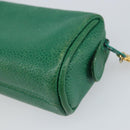 CHANEL Coin Purse Caviar Skin Green Gold CC Auth 157170-15