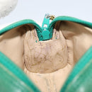 CHANEL Coin Purse Caviar Skin Green Gold CC Auth 157170-17