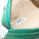 CHANEL Coin Purse Caviar Skin Green Gold CC Auth 157170-12