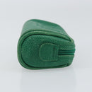 CHANEL Coin Purse Caviar Skin Green Gold CC Auth 157170-3