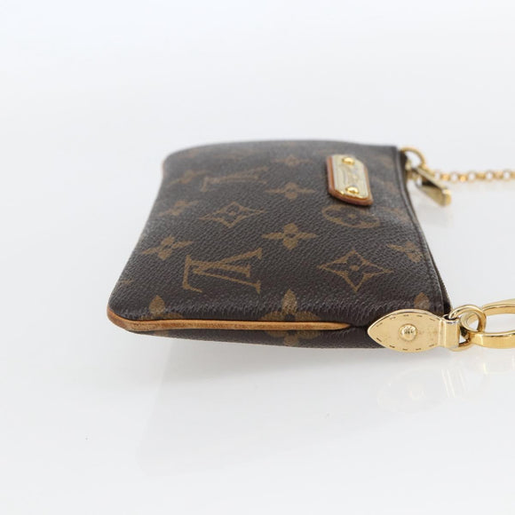LOUIS VUITTON Monogram Chain Pochette Mila MM Pouch M60094 LV Auth 157172V
