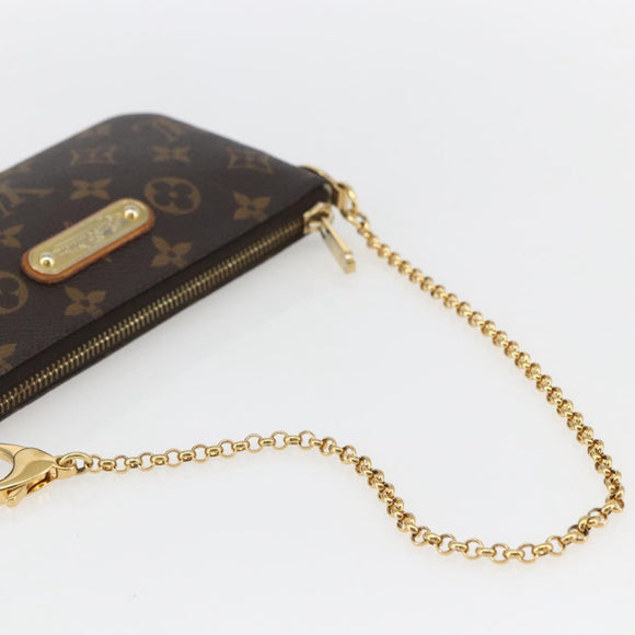 LOUIS VUITTON Monogram Chain Pochette Mila MM Pouch M60094 LV Auth 157172V