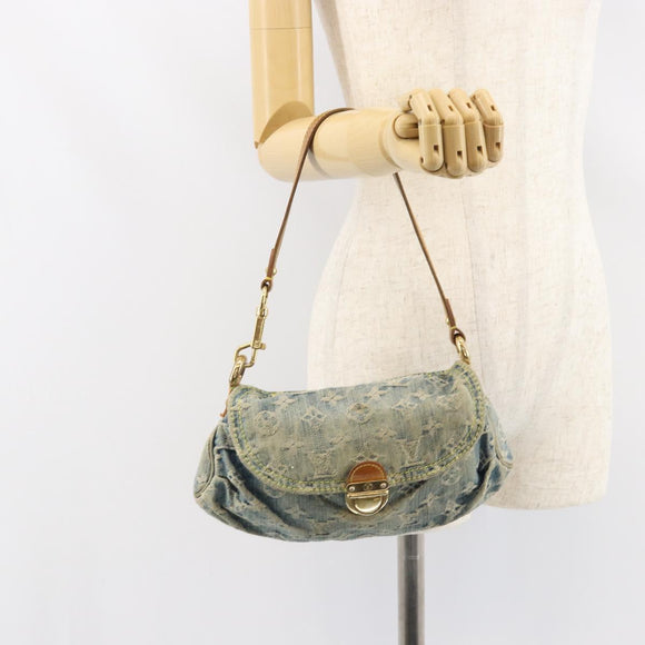 LOUIS VUITTON Monogram Denim Mini Preity Shoulder Bag Blue M95050 Auth 157186