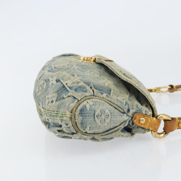 LOUIS VUITTON Monogram Denim Mini Preity Shoulder Bag Blue M95050 Auth 157186