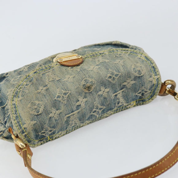 LOUIS VUITTON Monogram Denim Mini Preity Shoulder Bag Blue M95050 Auth 157186
