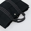 HERMES Fourre Tout MM Hand Bag Canvas 2 Set Black Auth 157188-13