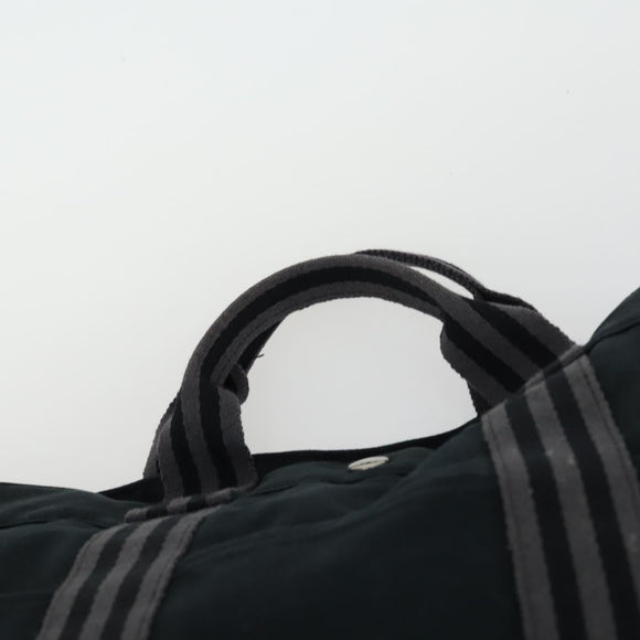 HERMES Fourre Tout MM Hand Bag Canvas 2 Set Black Auth 157188