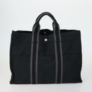 HERMES Fourre Tout MM Hand Bag Canvas 2 Set Black Auth 157188-2
