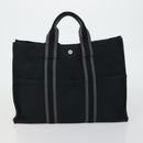 HERMES Fourre Tout MM Hand Bag Canvas 2 Set Black Auth 157188-3
