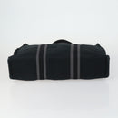 HERMES Fourre Tout MM Hand Bag Canvas 2 Set Black Auth 157188-7