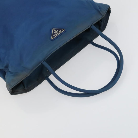 PRADA Tote Bag Nylon 2 Set Blue Beige Auth 157189