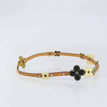 LOUIS VUITTON Flower Vernis Ceinture Fleur Belt 35.4"" Beige M92256 Auth 157190 - 0