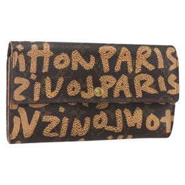 LOUIS VUITTON Graffiti Porte Monnaie Credit Wallet Orange M92190 LV Auth 157191