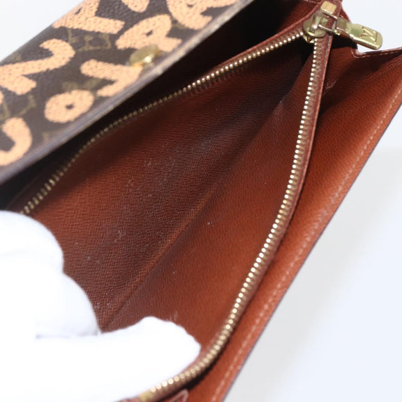 LOUIS VUITTON Graffiti Porte Monnaie Credit Wallet Orange M92190 LV Auth 157191