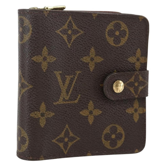 LOUIS VUITTON Monogram Compact Zip Wallet M61667 LV Auth 157192