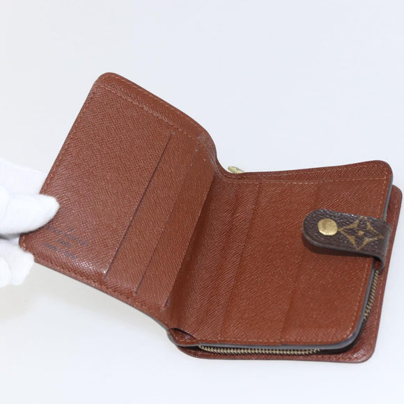LOUIS VUITTON Monogram Compact Zip Wallet M61667 LV Auth 157192