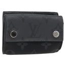 LOUIS VUITTON Monogram Eclipse Discovery Compact Wallet M67630 LV Auth 157193-1