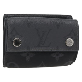 LOUIS VUITTON Monogram Eclipse Discovery Compact Wallet M67630 LV Auth 157193