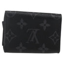 LOUIS VUITTON Monogram Eclipse Discovery Compact Wallet M67630 LV Auth 157193-2