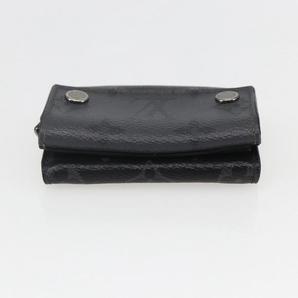 LOUIS VUITTON Monogram Eclipse Discovery Compact Wallet M67630 LV Auth 157193