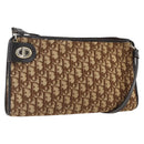 Christian Dior Trotter Canvas Shoulder Bag Beige Gold Auth 157215-1