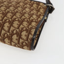 Christian Dior Trotter Canvas Shoulder Bag Beige Gold Auth 157215-12