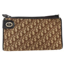 Christian Dior Trotter Canvas Shoulder Bag Beige Gold Auth 157215-2