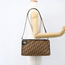 Christian Dior Trotter Canvas Shoulder Bag Beige Gold Auth 157215-20