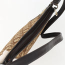 Christian Dior Trotter Canvas Shoulder Bag Beige Gold Auth 157215-6