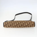 Christian Dior Trotter Canvas Shoulder Bag Beige Gold Auth 157215-9
