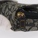 Christian Dior Trotter Canvas Saddle Pouch Navy Gold Auth 157216-13
