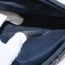 Christian Dior Trotter Canvas Saddle Pouch Navy Gold Auth 157216-15