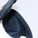 Christian Dior Trotter Canvas Saddle Pouch Navy Gold Auth 157216-18