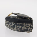 Christian Dior Trotter Canvas Saddle Pouch Navy Gold Auth 157216-3