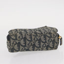 Christian Dior Trotter Canvas Saddle Pouch Navy Gold Auth 157216-5